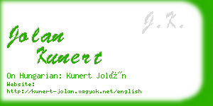 jolan kunert business card